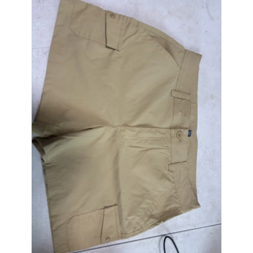 Eddie Bauer Womens Cargo Pocket Style Shorts Size 16 Khaki And Blue Gorpcore